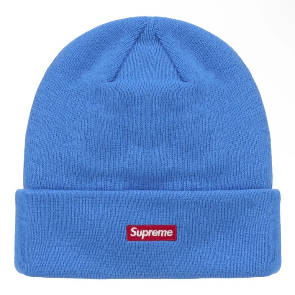NWT FW24 SUPREME x NEW ERA “S” LOGO BOGO DARK ROYAL WHITE BEANIE KNIT HAT RARE - Picture 7 of 7
